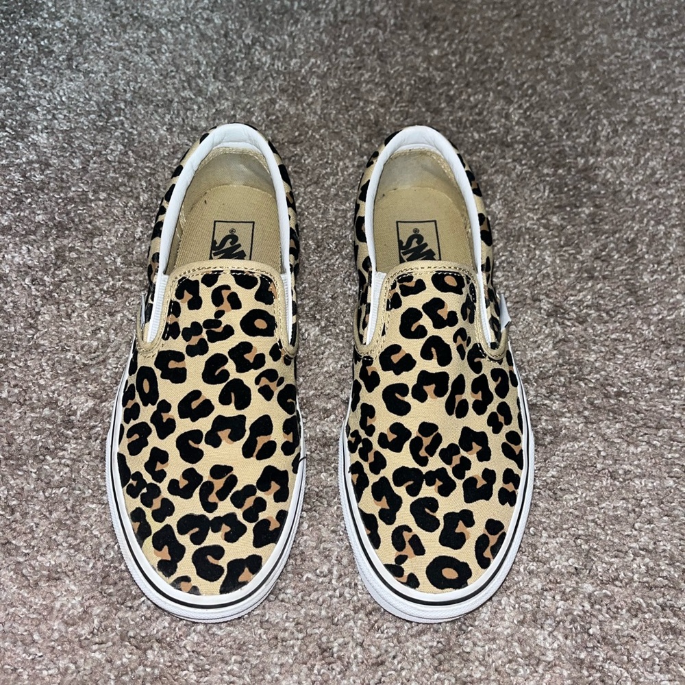 Cheetah print slip on vans